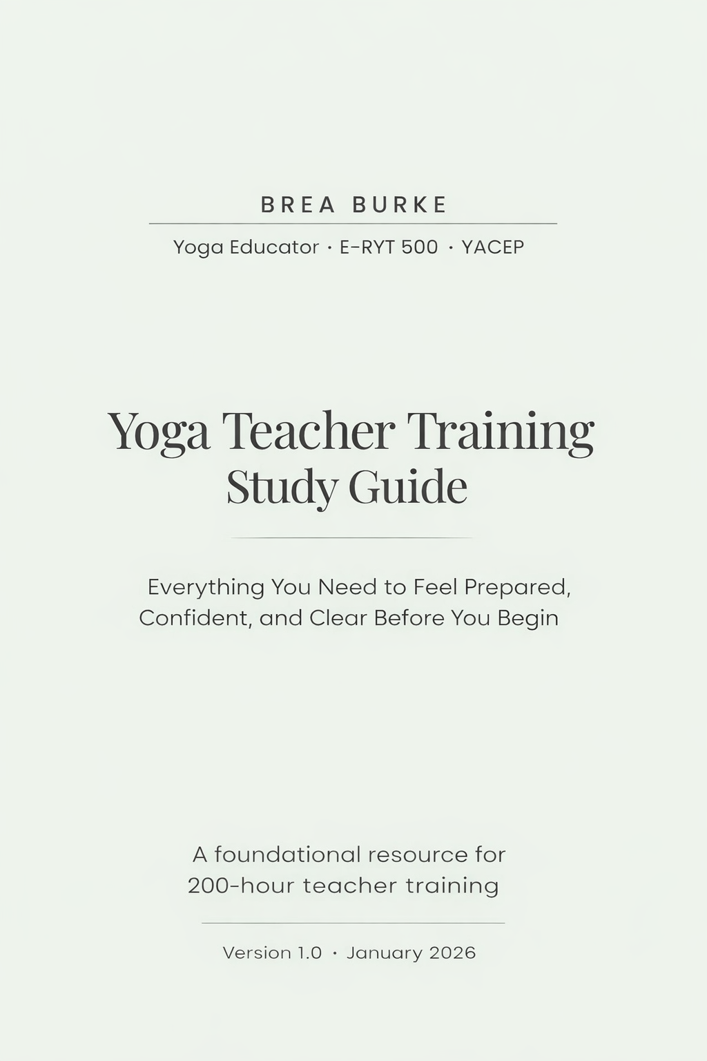 Yoga Teacher Training Study Guide